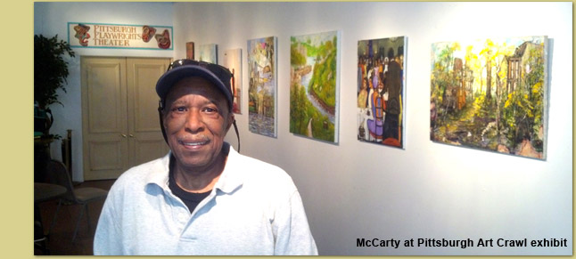 McCarty at his reception for Pittsburgh Art Crawl exhibit, July 2013